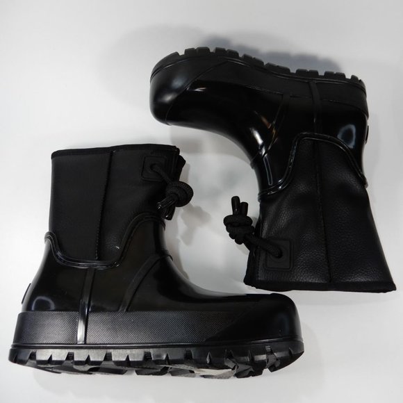 UGG Raincloud Lace Rain Snow BOOTS Size 41 10 Black Suede Waterproof NEW $175 - Picture 11 of 13
